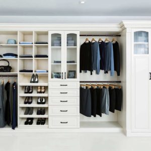 Women Style With Five Drawer Reach-in Closet Cream