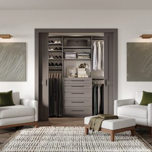 Reach-in Closet Storage Grey Finish Closets